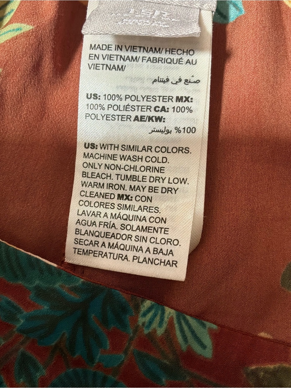 Chico’s Size 1.5R Rust Floral Wide Leg Crop Palazzo Pants Elastic Waist Women M - Picture 6 of 9